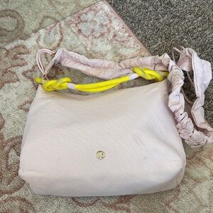 lululemon athletica Pale Pink Shoulder Bag with Yellow Accent